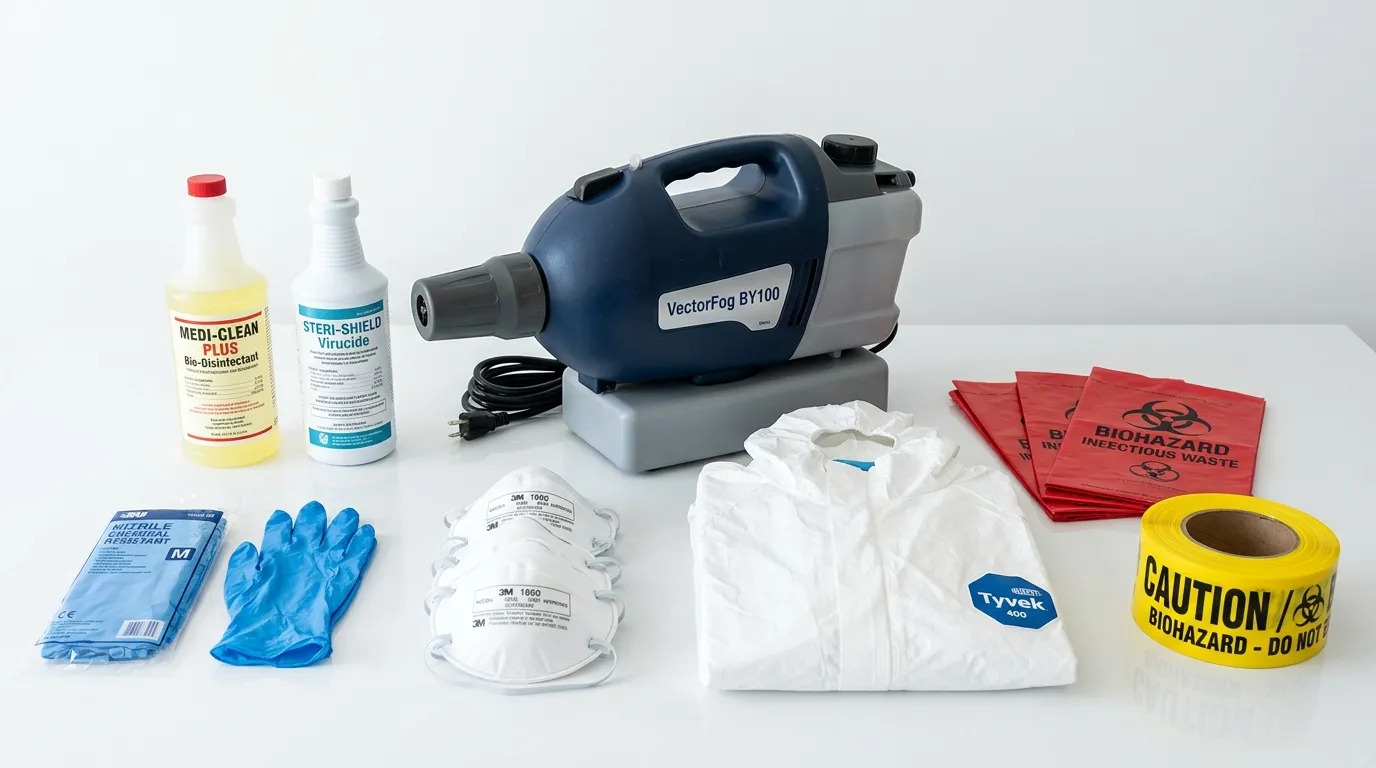 Professional biohazard remediation crew working in Webster